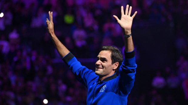 Legendární tenista Roger Federer po posledním zápase kariéry