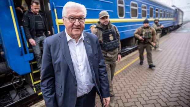 Německý prezident Frank-Walter Steinmeier na návštěvě Kyjeva