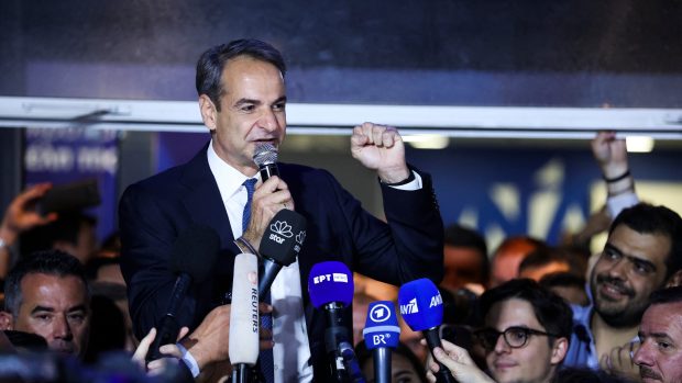 Řecký premiér a předseda strany Nová demokracie Kyriakos Mitsotakis