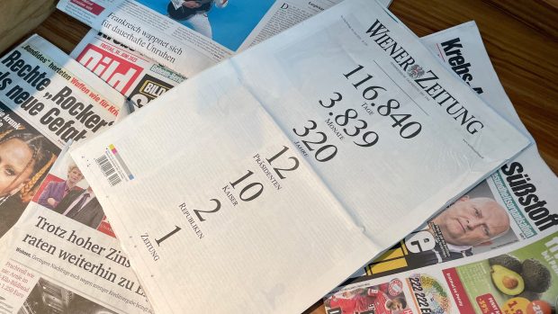 Poslední tištěné vydání Wiener Zeitung