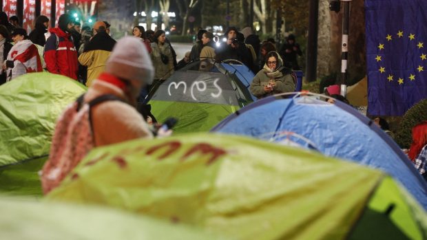 Proevropští protestující stanují v centru Tbilisi