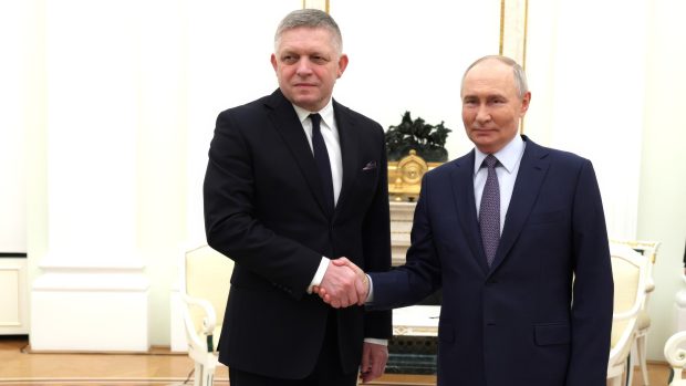 Slovenský premiér Robert Fico na předvánoční návštěvě ruského prezidenta Vladimira Putina