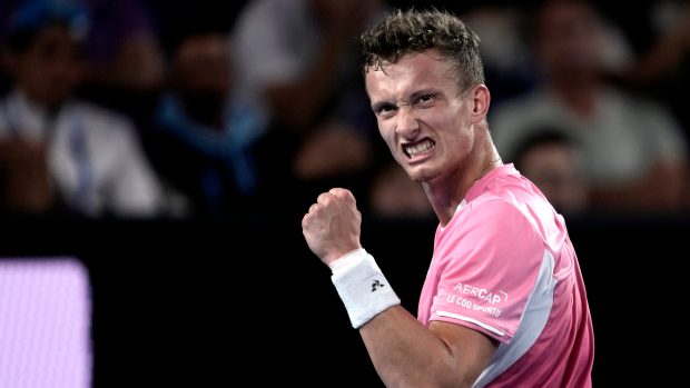 Jiří Lehečka slaví postup do osmifinále Australian Open