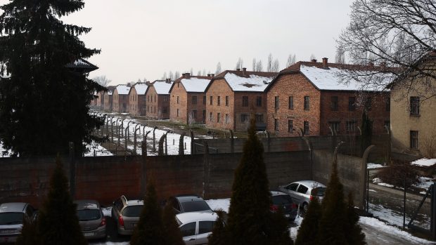 Pohled na koncentrační tábor Auschwitz-Birkenau