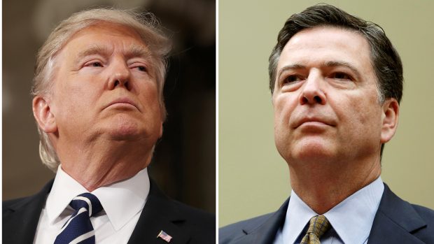 Americký prezident Donald Trump a odvolaný šéf FBI James Comey.