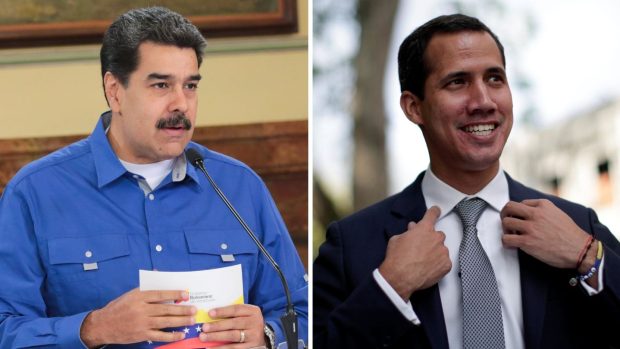Venezuelský prezident Nicolás Maduro a vůdce opozice Juan Guaidó