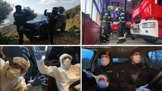 Vtipná videa policistů, strážníků a hasičů ke koronaviru ze sociálních sítí