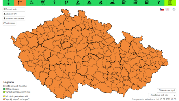 Český hydrometeorologický ústav vydal varování před silným větrem až do pátku