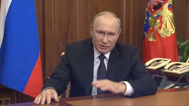 Vladimir Putin během středečního projevu