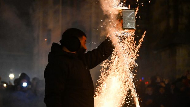 Češi v centru Prahy slaví začátek roku 2025