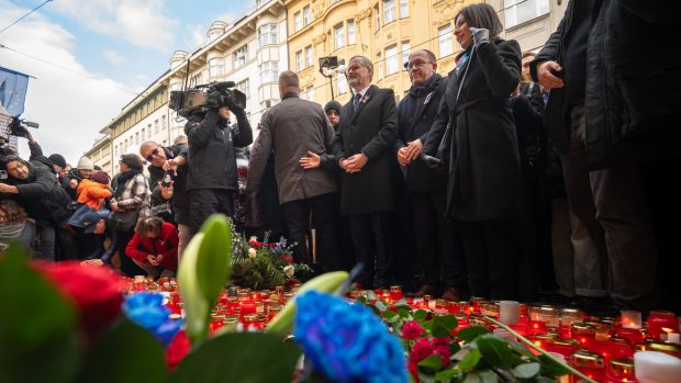 Výročí sametové revoluce oslavili lídři koalice SPOLU, premiér Petr Fiala (ODS), ministr zemědělství Marek Výborný (KDU-ČSL) a Markéta Pekarová Adamová (TOP 09)