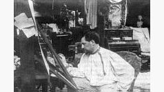 Alfons Mucha ve svém pařížském ateliéru