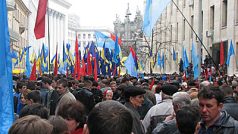 Demonstrace v ukrajinském Kyjevě