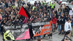 1. máj 2009 - pochod anarchistů Prahou