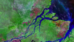 Delta Amazonky na satelitním snímku