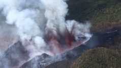 Výbuch sopky v národním parku Virunga
