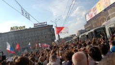 demonstrace příznivců ruské opozice