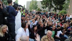 Protiromská demonstrace ve Varnsdorfu