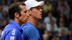 Radek Štěpánek a Tomáš Berdych v deblu