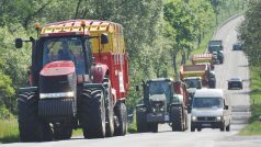 Protest zemědělců mezi Sedlčany a Příbramí