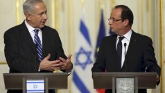 Izraelský premiér Benjamin Netanjahu a francouzský prezident François Hollande