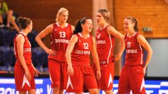 České basketbalistky v přípravném utkání s Ukrajinou