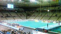 Přípravy na bazénu Palau sant Jordi na mistrovství světa v plavání vrcholí