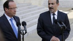 Francouzský prezident Francois Hollande a vůdce syrské opozice Ahmed Džarba