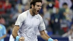 Argentinský tenista Juan Martín del Potro se raduje z postupu do finále na turnaji série Masters v Šanghaji