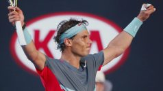 Rafael Nadal se raduje z vítězství nad Grigorem Dimitrovem