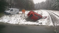 Při srážce osobního auta s vlakem na železničním přejezdu v Chotěboři zahynul 37letý muž. 24. 3. 2014