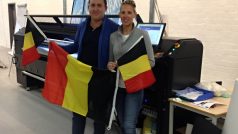 Jeroen Lerouge a jeho manželka Sandra, majitelé firmy Herva, která vyrábí belgické vlajky