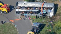 Nehoda polského a ukrajinského autobusu na dálnici u Drážďan