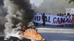 Demonstrace proti stavbě průplavu v Nikaragui