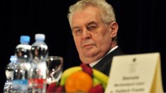 Prezident Miloš Zeman při setkání s občany v Mariánských Lázních.