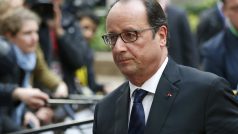 Francouzský prezident François Hollande přichází v Bruselu na mimořádný summit EU k migrační problematice