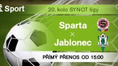 20. kolo SYNOT ligy: Sparta - Jablonec