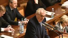 Prezident Miloš Zeman v Poslanecké sněmovně