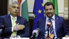 Zleva Maďarský premiér Viktor Orbán a italský ministr vnitra Matteo Salvini