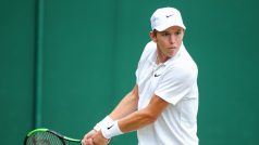 Martin Damm junior během zápasu juniorské soutěže Wimbledonu