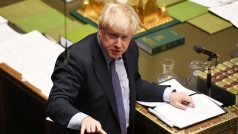Britský premiér Boris Johnson během hlasování o brexitové dohodě