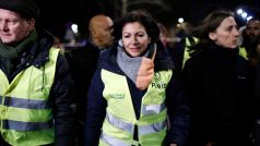 Primátorka Paříže Anne Hidalgo během evakuace nelegálního tábořiště migrantů.