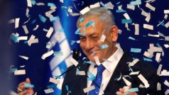 Benjamin Netanjahu slaví vítězství v izraelských volbách
