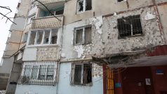 Dům v Charkově po ruském ostřelování