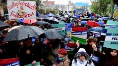 V Budapešti se konala demonstrace proti premiérovi Viktoru Orbánovi