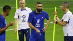 Karim Benzema na tréninku francouzské reprezentace