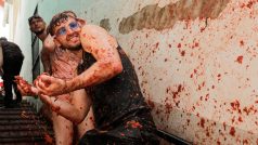 Rajčatová bitva „La Tomatina“ ve španělském Bunolu