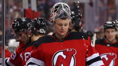 Český brankář Vítek Vaněček v dresu New Jersey Devils