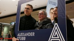 Kandidát na finského prezidenta Alexander Stubb ze strany Národní koalice na předvolební akci v Espoo