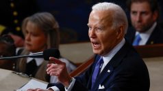 Joe Biden při svém projevu o stavu unie v americkém Kongresu